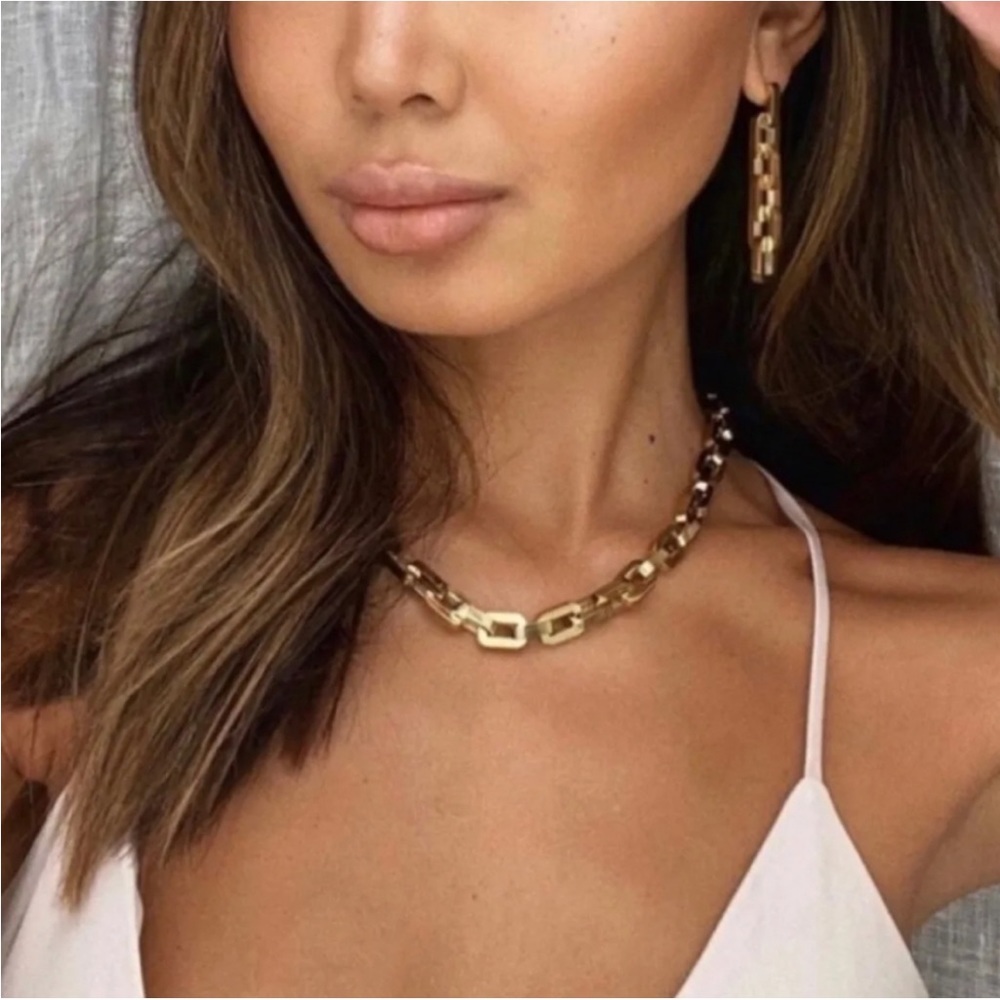 NWT Eddie Borgo 12 Karat Gold Supra Link Necklace 17 Inch Length - Picture 3 of 10